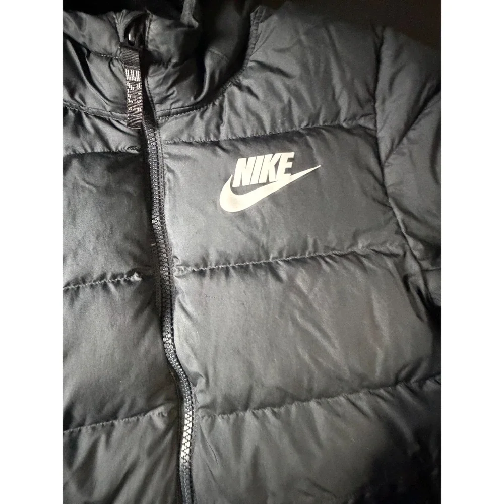 Nike Therma-FIT Kids Puffer Jacket Black Hooded Full Zip Size Large L G J10